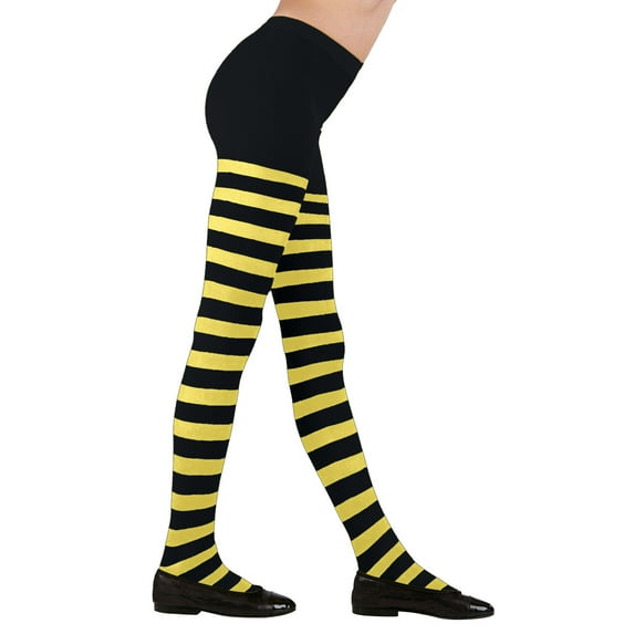 ZMHEGW Girls' Tights Striped Tights for Children Panty Hose Length 69~72Cm Accessory Witch Carnival Theme Party 1-Pack 0-8Y