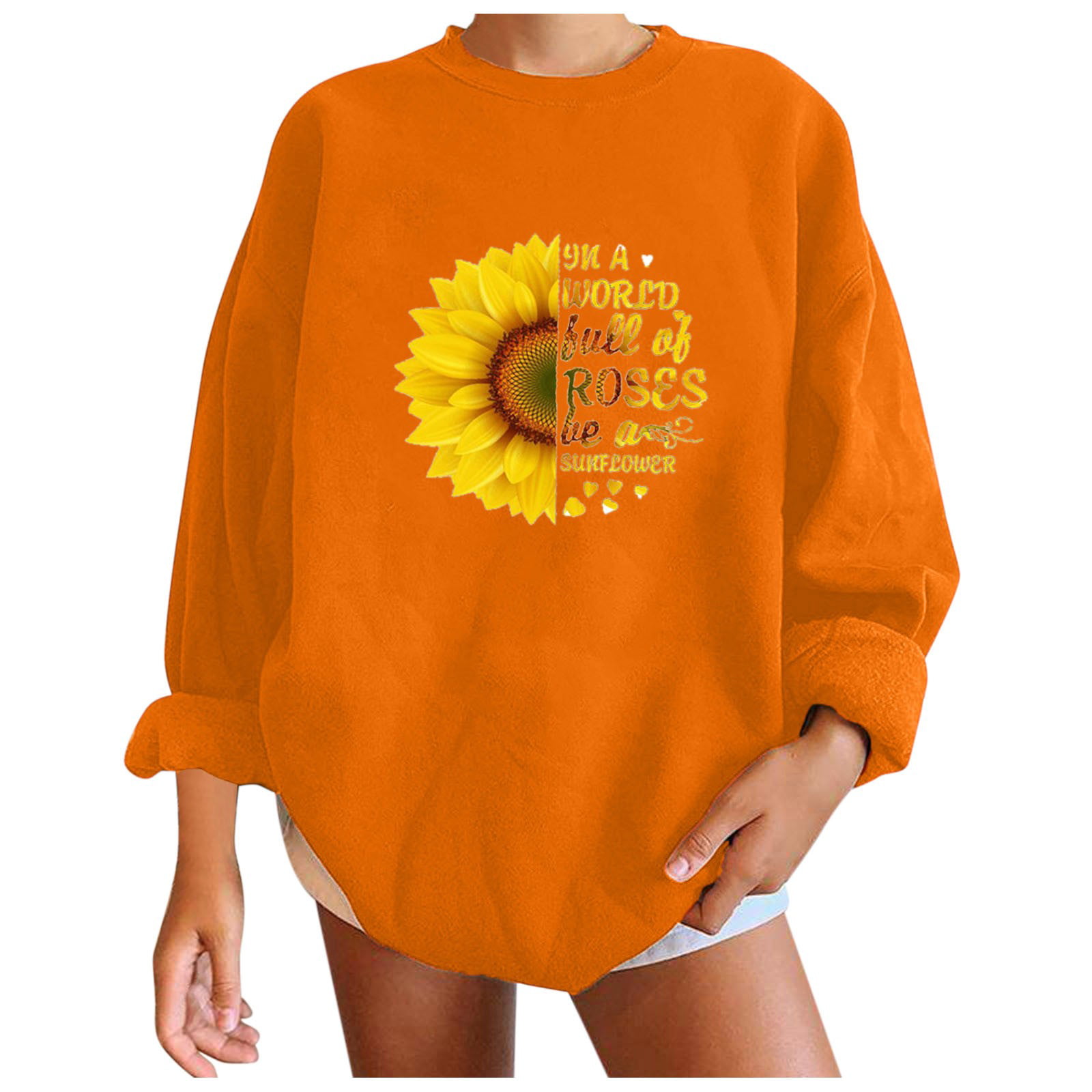 ZMHEGW Hoodies for Women Graphic Casual Printed Sweatshirt Top Long ...
