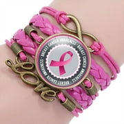 ZMHEGW Jewelry For Women Cancer Awareness Bracelet Cancer Bracelet Ribbon Pink Bracelet Cancer Gift Jewelry