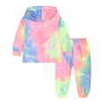 thumbnail image 1 of ZMHEGW Outfits for Teens Clothes Sports Casual Tie Dye Prints Long Sleeves Hooded Sweartershirt Elastic Waist Pants Toddler Kid Girl Outfits Clothes, 1 of 7