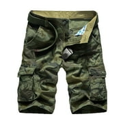 ZMHEGW Pants Men Male Mid Waist Pant Short Cargo Pant Camouflage Pocket Zipper Fly Shorts Trousers
