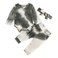 thumbnail image 1 of ZMHEGW Rainbow Tie Dyed Romper Bodysuit And Pants Sweatsuits Set, Size 70, 1 of 3