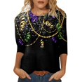 thumbnail image 1 of ZMHEGW T Shirts For Women Graphic Trendy Happy Holidays Printed 3/4 Length Sleeve O Neck Top Blouse Tshirts, 1 of 5