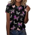 thumbnail image 1 of ZMHEGW T Shirts For Women Graphic Vintage Fashion Casual Top Shirt Short Sleeve Round Neck Printed Elegant Loose Soft Top Blouse Tshirts, 1 of 5
