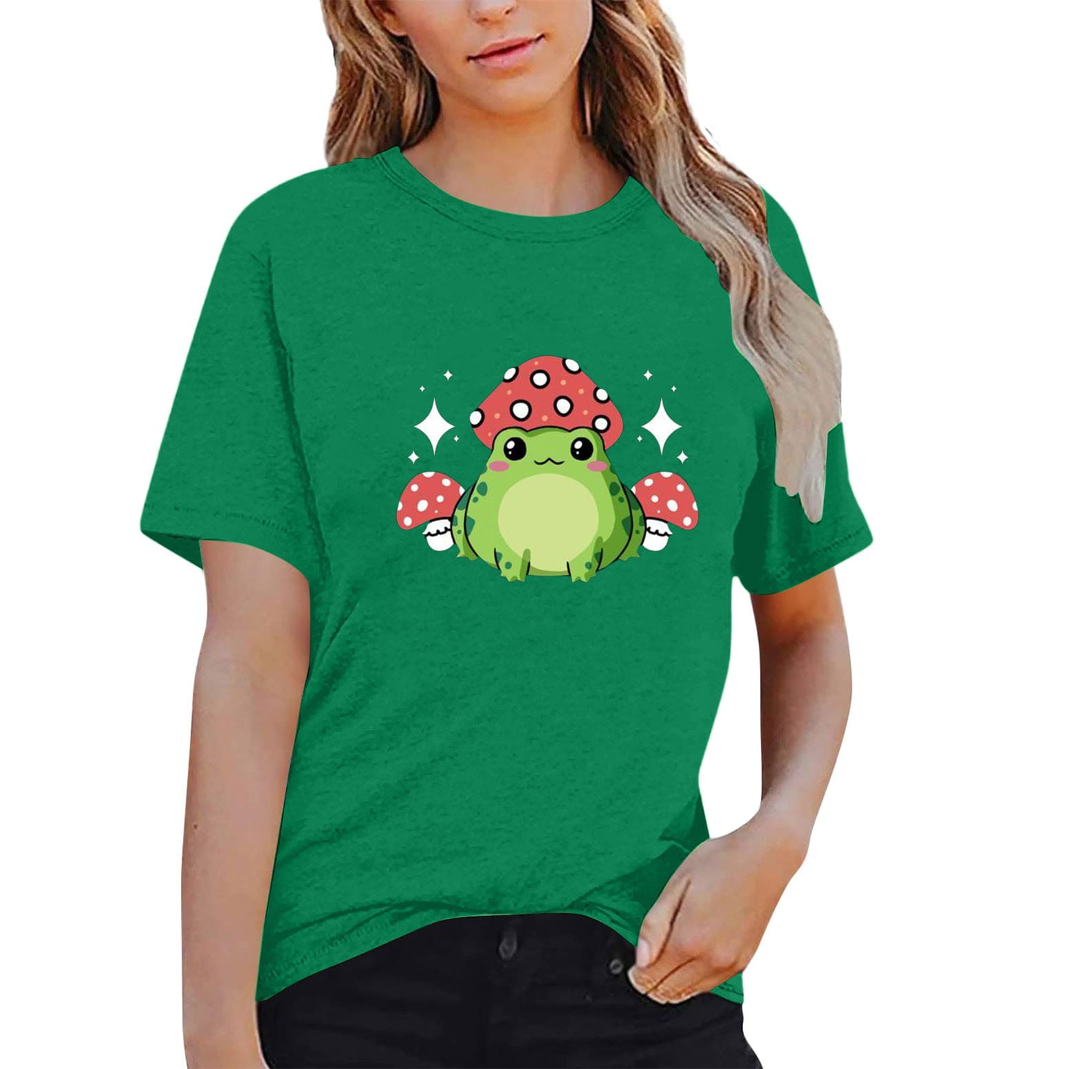ZMHEGW T Shirts For Women Trendy Fall Cute Shirt Mushroom Shirt Short