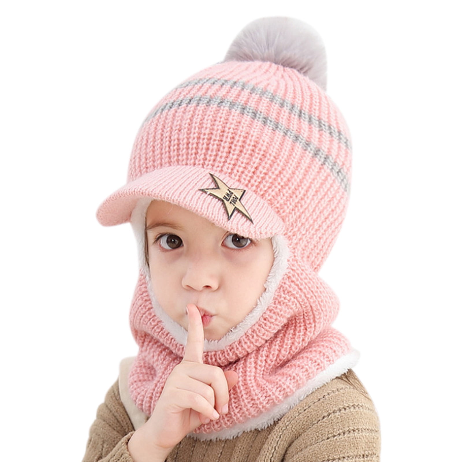 ZMHEGW Toddler Baby Winter Hat Knitted Thick Warm Thermal Windproof Ski
