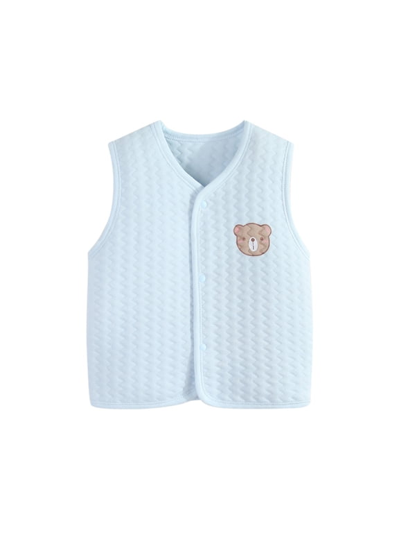 Toddler Cute Jacket Baby Boys Girls Winter Sleeveless Coat Outwear Warm Coat Vest Warm Outwear 12-18 Months