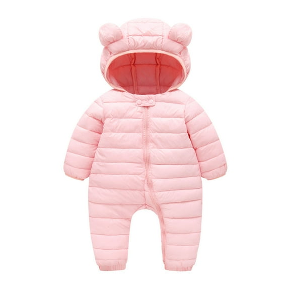 ZMHEGW Toddler Jacket Baby Girls Boys Winter Warm Snowsuit Bear Ears Hooded Jumpsuit Down Romper Padded Outwear Coat Outwear 18-24 Months