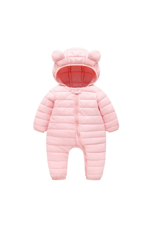 Toddler Jacket Baby Girls Boys Winter Warm Snowsuit Bear Ears Hooded Jumpsuit Down Romper Padded Outwear Coat Outwear 18-24 Months