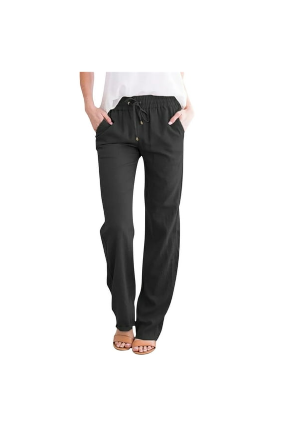 Women Pants Casual Sweat Loungewear Baggy Cotton Joggers High Waist Winter Clothing With Pockets Womens Trousers Petite