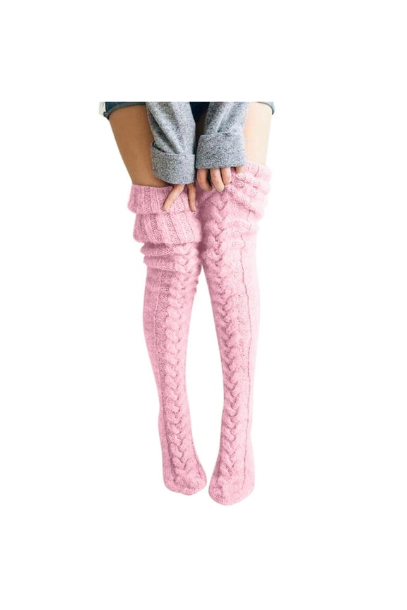 Women Socks Knit Leg Stocking Thigh Long Warmers Knee Cable Boot Over Extra High Socks For Women