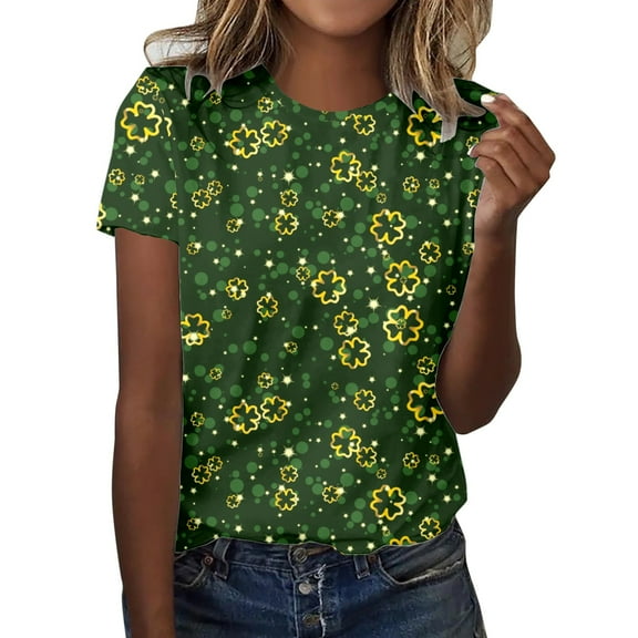 ZMHEGW Womens T Shirts Trendy Graphic Fashion Casual Top Shirt Short Sleeve Round Neck Printed Elegant Loose Soft Top Blouse Tshirts