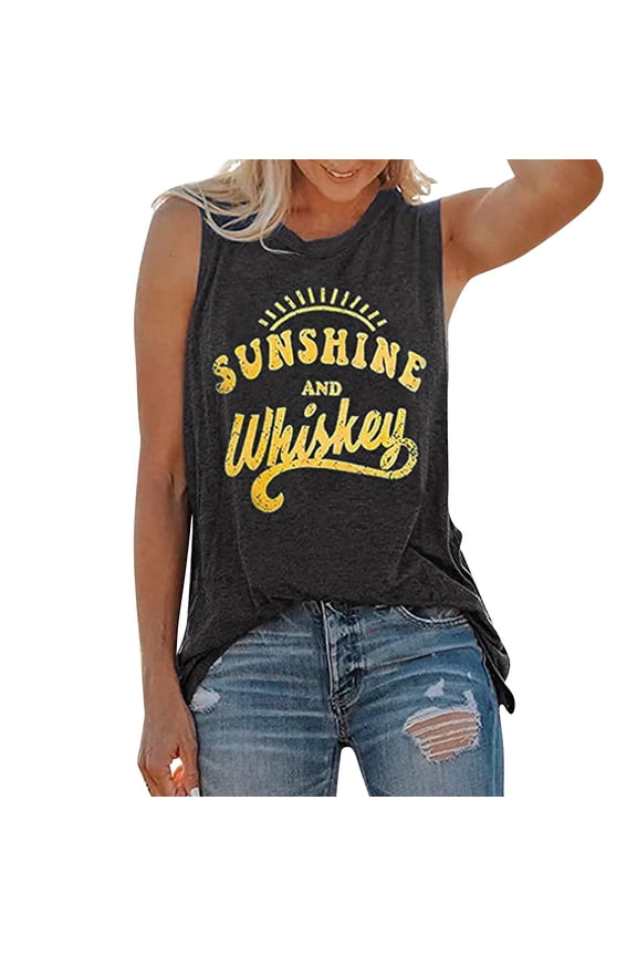 Womens Tank Tops Casual Summer Graphic Sleeveless Graphic Tee Shirts Top