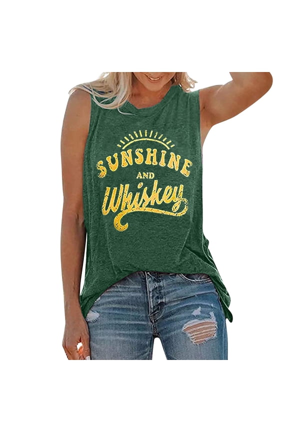 Womens Tank Tops Casual Summer Graphic Sleeveless Graphic Tee Shirts Top
