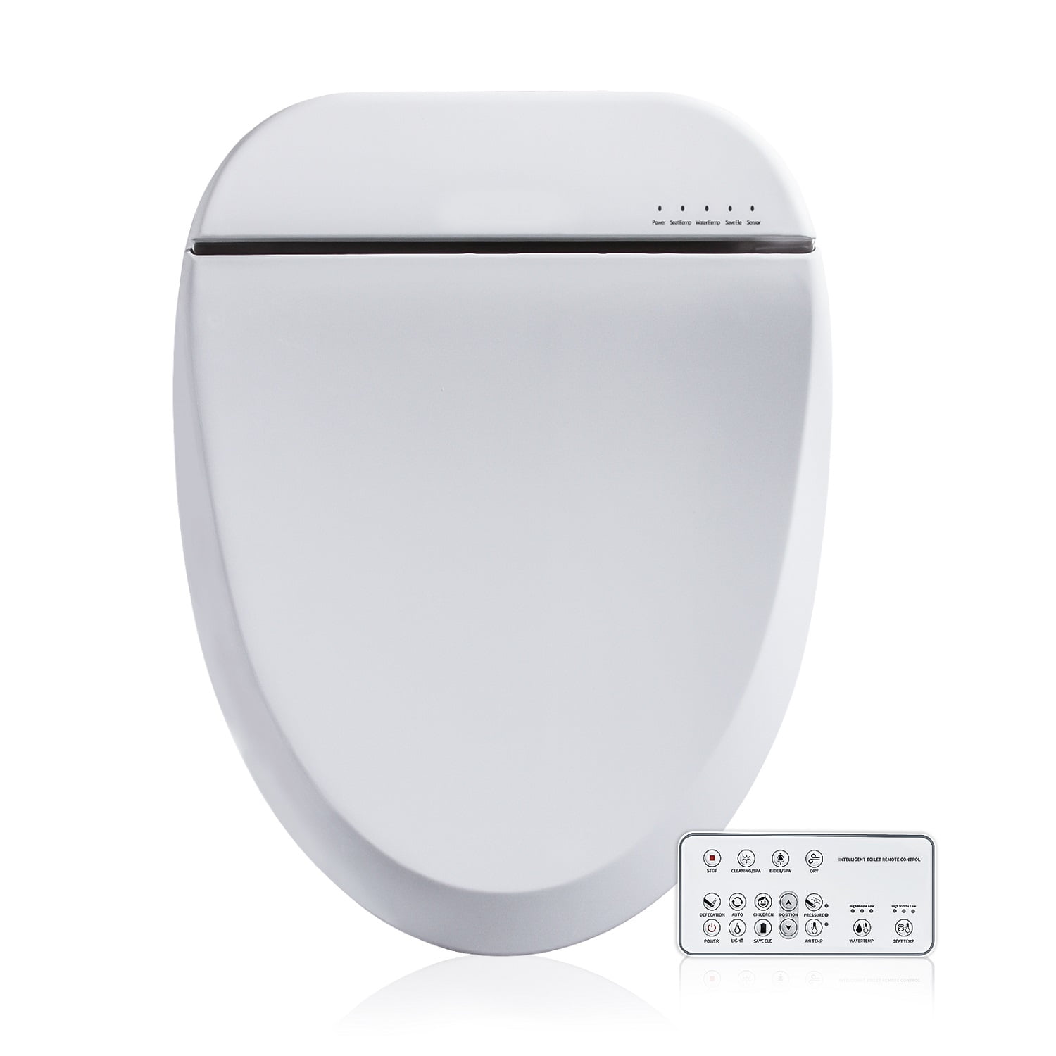 ZMJH A102SW Electric Bidet Toilet Seat with Builtin Washer, Elongated, Warm Water, Heated, Air