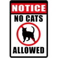 thumbnail image 1 of ZMKDLL Notice No Cats Allowed Rustic Retro Shabby Chic Metal Tin Sign Garage Vintage Garden House Wall Decor 12X8 Inch, 1 of 5