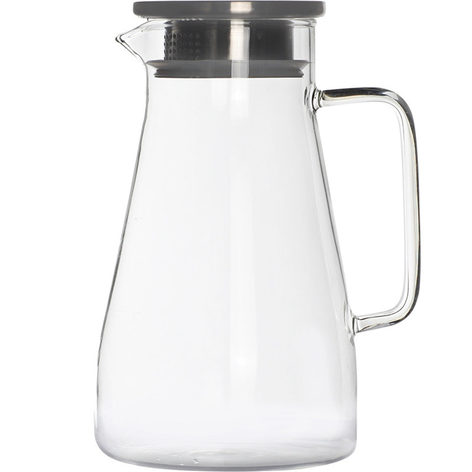 ZMKIAG 1.5 Litre 52 oz Glass Pitcher Jar with Lid and Nozzle, Cold/Hot Water Glass Water Bottle, Ice Tea Water Jar for Refrigerator, Large Water Jar for Juice, Milk, Coffee or Homemade Drinks