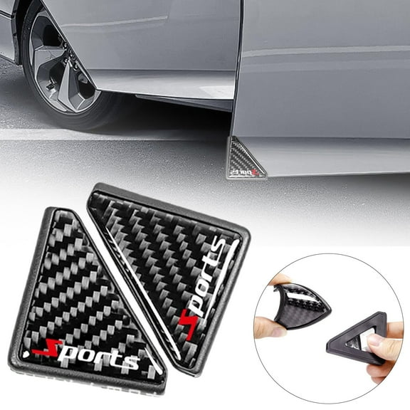 ZMKIAG 1 Set Car Door Corner Anti Collision Protector Stickers, Sturdy Real Carbon Fiber Anti-Collision Car Door Edge Protector, Self-Adhesive Auto Front Door Corner Scratch Sticker Film