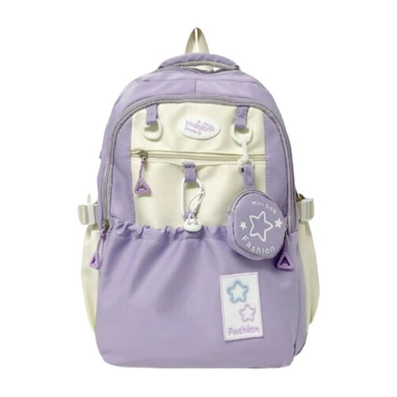 ZMKIAG 19.6 Inch Cute Backpack - Colorful Star Design Bookbag with Adjustable Shoulder Strap - Perfect for Junior High 𝗦𝗰𝗵𝗼𝗼𝗹 Students - Fashionable & Functional 𝗦𝗰𝗵𝗼𝗼𝗹 Accessory