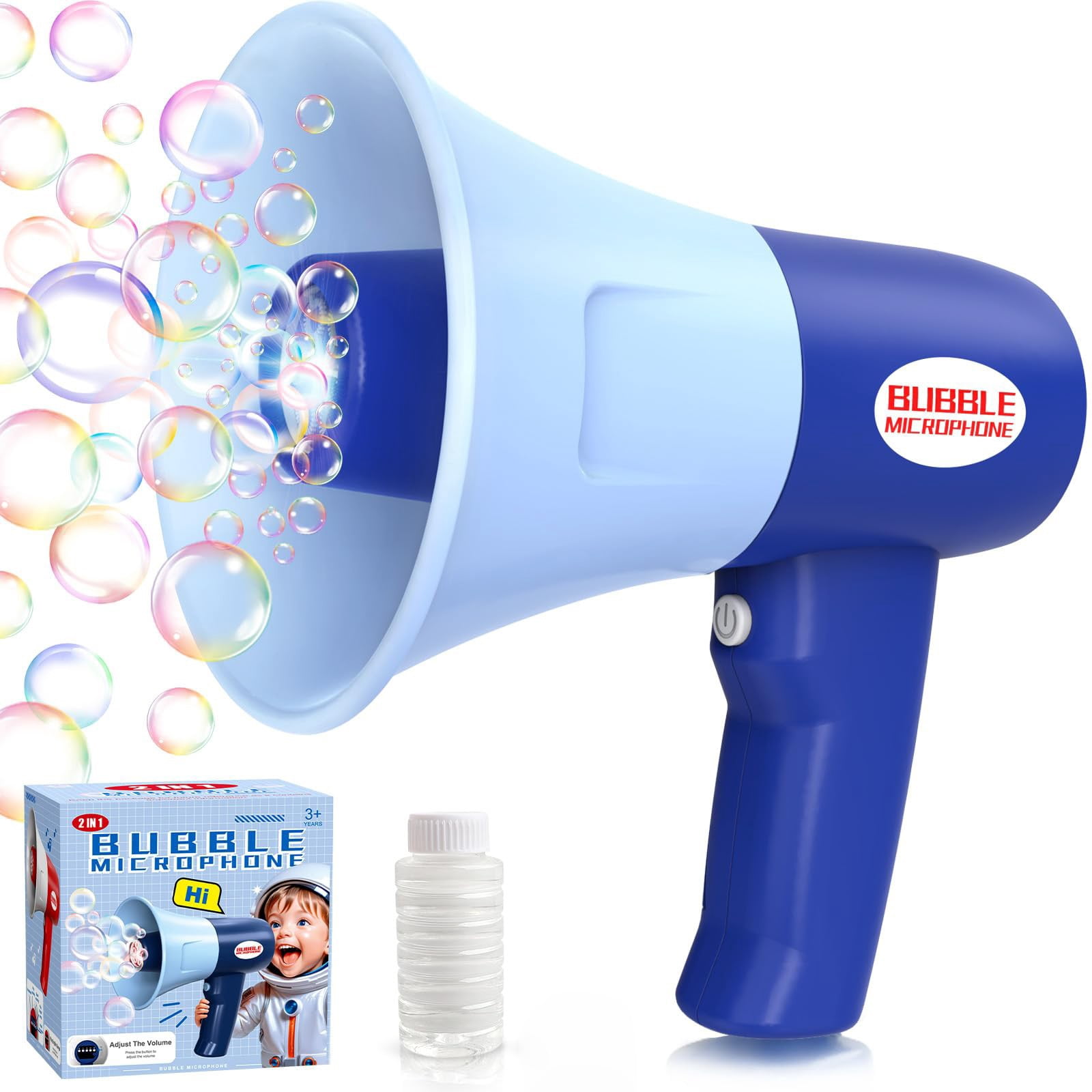 ZMKIAG 2-in-1 Bubble Microphone, Recordable Bubble Machine with 1 Bottle Solution, Versatile Outdoor Indoor Bubble Toys for Party, Event, Birthday Party, Bubbles Favor and Camping Trip