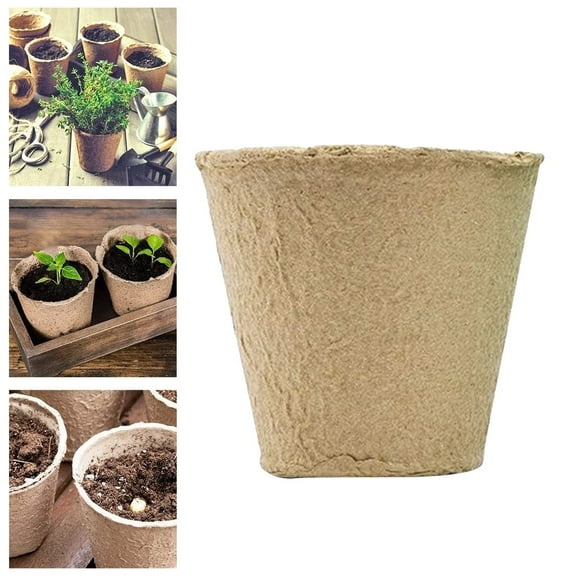 ZMKIAG 20 Pcs Eco-Friendly Biodegradable Flowerpots, Round Plant Seedling Starters Peat Pots, with 15Pcs Free Plant Labels for Flower Vegetable Tomato Saplings & Herb Seed Germination