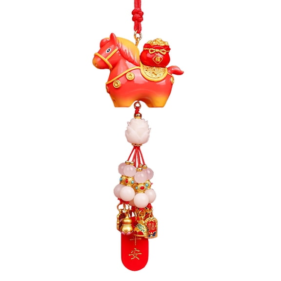 ZMKIAG 2026 Chinese New Year Zodiac Charm - Hanging Ornament for Backpack, Purse or Car Mirror, Festive Cultural Decoration for Lunar New Year Celebrations and Gifts