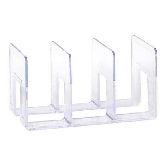 ZMKIAG 3-Tier Clear Acrylic Desktop File Organizer with Dividers | Letter/Card/Envelope Holder for Office & Students | Floating Bookshelf Design & Stackable Trays (9.6"x5.1")