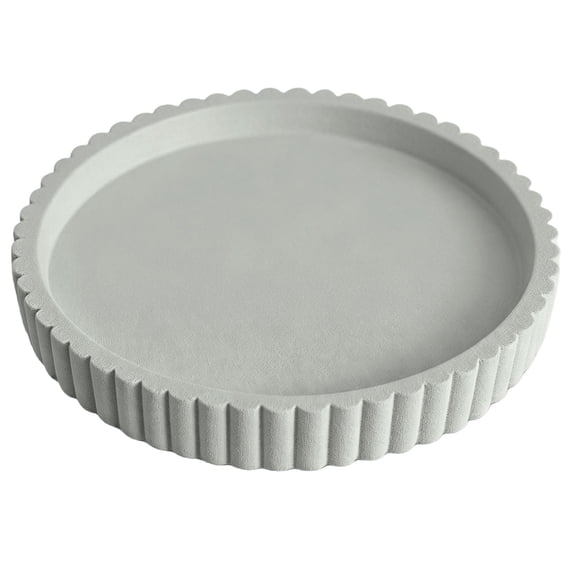 ZMKIAG 4.9 Inch Round Plastic Decorative Bathroom Vanity Tray, Counter Tray for Countertop, Perfume Holder, Dresser Organizer, Coffee Table Candle, Non-Slip Durable for Home Use