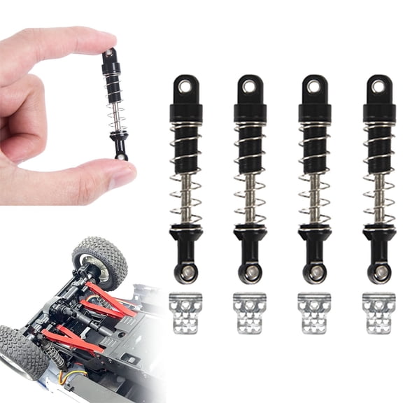 ZMKIAG 4X Metal Damper Assembled Upgrade Kit - Spare Parts with Metal Springs for 1:12 Scale RC Vehicles, Replacement Components for Off-Road Car Model Enhancements