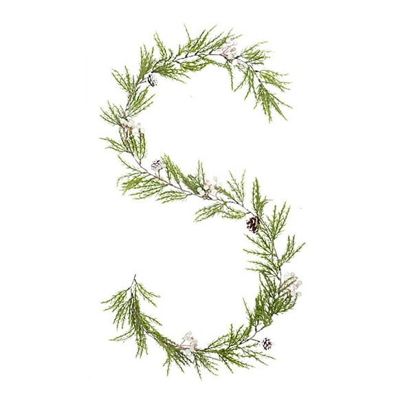ZMKIAG 6.56-Foot Christmas Decoration Artificial Red Berry Vines Garland, Flexible Border with Pinecones for Indoor/Outdoor Holiday Wedding, Home Kitchen and Festive Mantel Displays