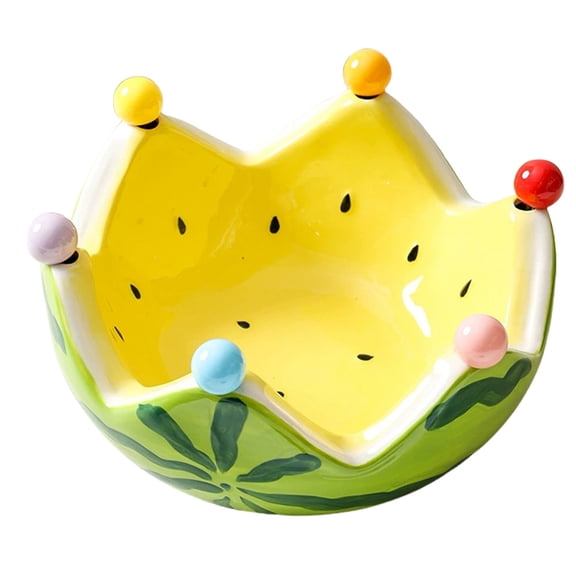 ZMKIAG 6.7 Inch Large Capacity Watermelon Ceramic Fruit Bowl – Decorative Salad Bowl Suitable for Kitchen & Home Use – Perfect for Snacks, Desserts & Candies