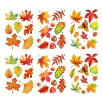 ZMKIAG 6-Pack Autumn Window Stickers with Maple Falling Leaf Pine Cone Design - Thanksgiving Decorations for Indoor and Outdoor Parties, Easy Apply and Remove
