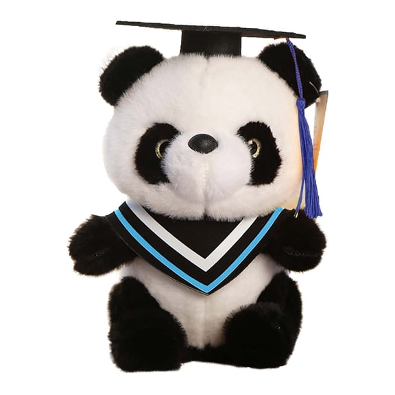 ZMKIAG 9.84 Inch Cute Graduation Themed Panda Doll, Graduation Panda Bear with Black Cap, Stuffed Plush Panda Bear Gift for Kindergarten Elementary High School College Graduation