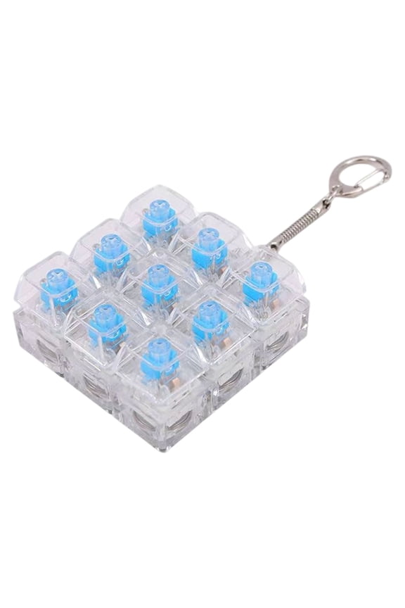 9 Button Mechanical Keyboard Keychain Toy with Rgb Lights - Portable Fidget Toy for Stress Relief, Light up Keypad for Family Travel, 𝗦𝗰𝗵𝗼𝗼𝗹 & Home Sensory Play