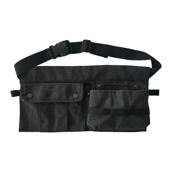 ZMKIAG Adjustable Outdoor Gardener Waist Apron - Thick Canvas Half Body Tool Waist Bag with Multiple Pockets - Durable Half Apron for Gardening, Workshop & DIY Projects