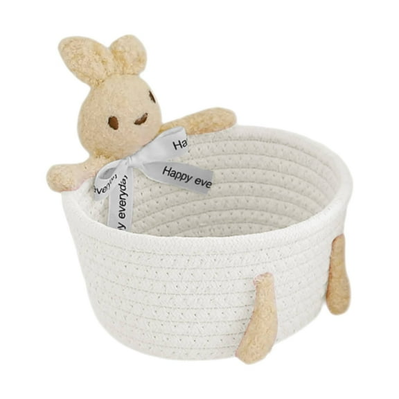 ZMKIAG Animal Baskets Woven Cotton Rope Storage with Cute Cartoon Design Laundry Organizer for Towels, Blanket, Toys, Clothes, Gifts – Cat Toy Box Pet or Baby Gift Baskets