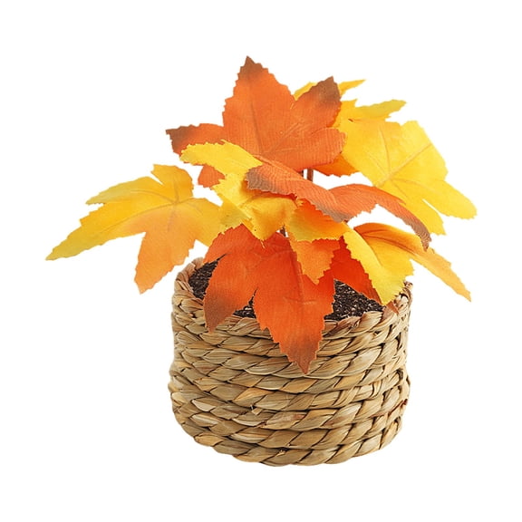 ZMKIAG Artificial Fall Potted Plants, 3.94 Inch Mini Autumn Greenery Faux Rustic Floral Arrangements for Table Centerpieces, Thanksgiving Home Farmhouse Decor, Mini Artificial Potted Flowers