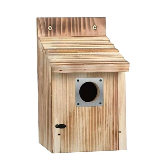 ZMKIAG Bird Houses for Outside with Metal Predator Guard for Bluebird Wren Swallow Finch, Carbonized Wooden Nesting Boxes for Outdoor, Sturdy Bird House,Easy to Clean