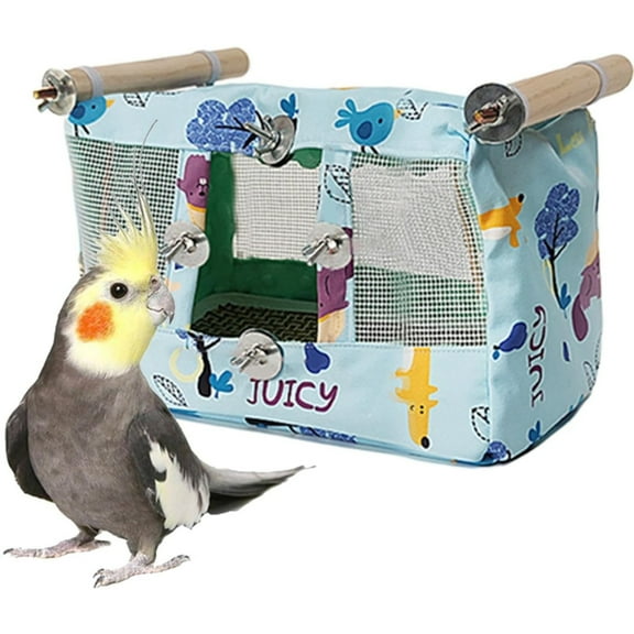 ZMKIAG Bird Tent with Sturdy Bottom, Breathable Hanging Medium Bird Hammock Swing with Sturdy Metal Hook, Bird Sleeping Hut Hideway Cave for Cockatiel Budgie Conure Lovebird