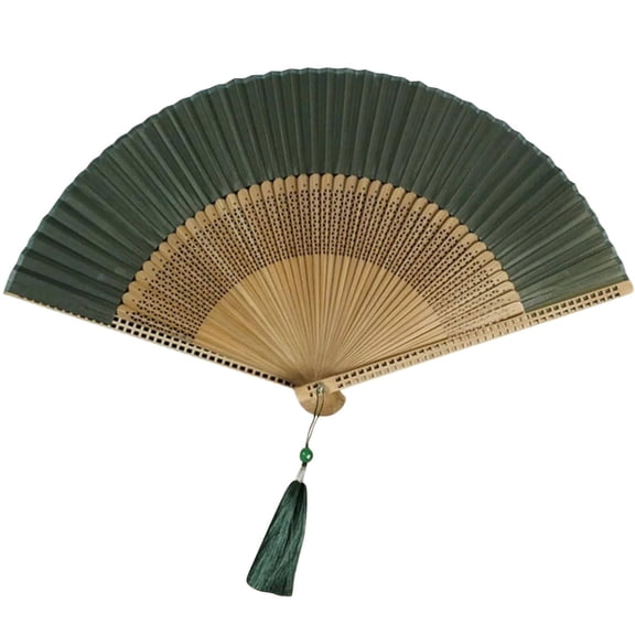 ZMKIAG Chinese Style Bamboo Silk Folding Hand Fan - Soft Comfortable Traditional Women's Classical Handheld Fan for Wedding, Dance, Costume and Summer Cooling Use