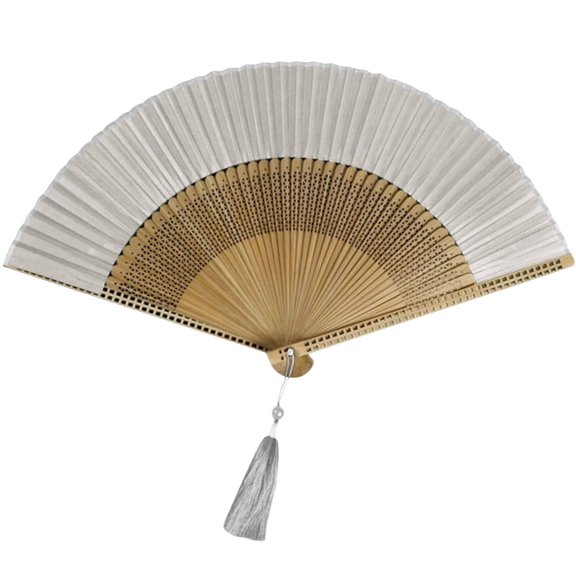ZMKIAG Chinese Style Bamboo Silk Folding Hand Fan - Soft Comfortable Traditional Women's Classical Handheld Fan for Wedding, Dance, Costume and Summer Cooling Use