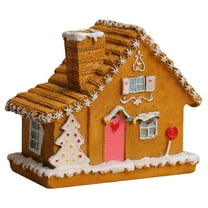 ZMKIAG Christmas Gingerbread House Building - Detailed Realistic Winter Scene Resin Figurines Decor with Candy-Like Decoration for Holiday Display, Mantelpiece Village Collection