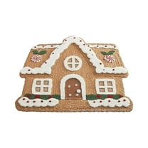 ZMKIAG Christmas House Shaped Rug Door Mat - Soft Microfiber Plush Welcome Mat for Living Room Bedroom - Non-Slip Holiday Decor Floor Mat - Festive Seasonal Doormat for Home Entryway Decor