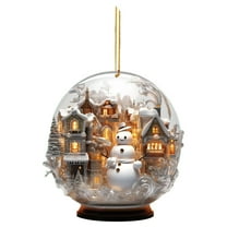 ZMKIAG Christmas Snowman Globe Acrylic Hanging Ornament - 2d Unique Snow-Themed Decoration with Sparkling Effects, Special Design for Christmas Tree or Window Display