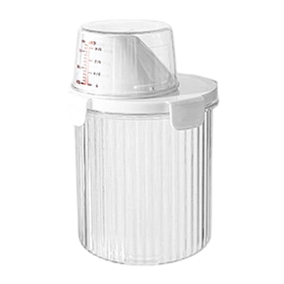 ZMKIAG Clear Plastic Airtight Cereal Containers Storage – Food Storage Containers with Measuring Cup Lids – Ideal for Rice, Sugar, Pet Food Dispenser – Kitchen Pantry Organizers, BPA Free