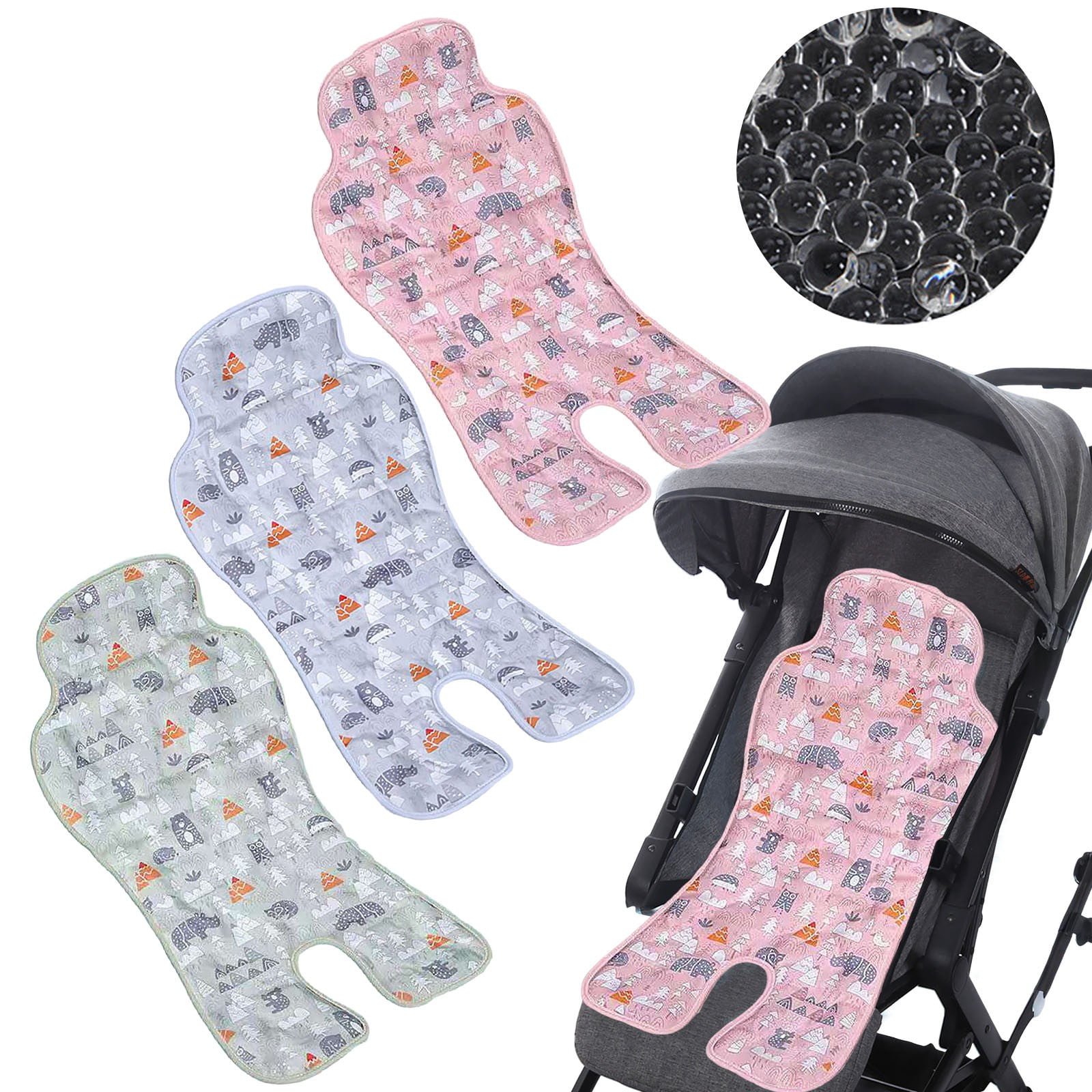 ZMKIAG Cooler Stroller Pad, Gel Baby Stroller Seat Cooler Pad, Long-Lasting Cooling Summer Cooling Seat Liner, Multifunctional Suitable for Baby Dining Chair, Child Safety Seat