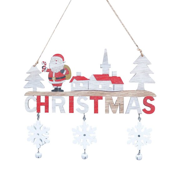 ZMKIAG Creative Wooden Christmas Decorations - Santa Claus and Snowman Design Handcrafted Pendants for Home, Restaurant, And Door Decor, Rustic Holiday Craft Kits and Festive Gift Ideas