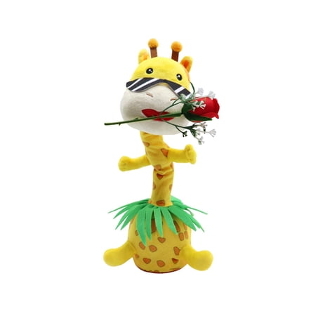 ZMKIAG Dancing Singing Giraffe Repeat What You Say Talking Stuffed Animal Funny Interactive Electric Toy Mimicking Speaking Recording Musical Plush Gifts for Kids,13"
