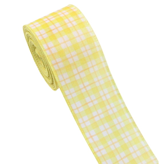 ZMKIAG Easter Pastel Color Buffalo Plaids Wired Edge Ribbons - 1 Roll, 5 Yards x 2.5 Inches, Plaids Patterns Gift Wrapping Ribbon for Easter DIY Crafts, Bow Making, Wreath, Spring Party Decorations