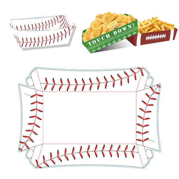 ZMKIAG Eco-Friendly Disposable Round Food Boat Boxes (Set of 12) | Fast Food Packaging for Burgers/Fries | Biodegradable Party Serving Trays for Picnics & Family Dinners